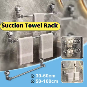 Suction cup towel rack toilet non-punching bathroom telescopic towel bar rack toilet bath towel storage hanger