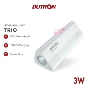 Senter Mini Trio LED 3W +10LED Flashlight Type C Rechargeable Portable Hand Flashlight DUTRON 3 Watt
