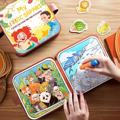 Dồ chơi sách vẽ tranh bằng nước cho bé sách có thể tháo ra và dán lại để sử dụng nhiều lần-đồ chơi sách giáo dục sớm giúp bé phát triển trí tuệ tư duy