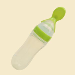 FU Botol Dot Silicone Sendok Makan Bayi Silikon Baby Spoon Dispenser B06