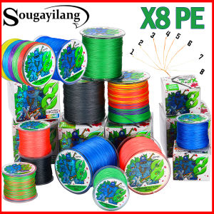 Sougayilang X8 PE สายเอ็นตกปลา 100m สายเอ็นตกปลาแบบถัก 8 เส้น PE 16-75LB รอกตกปลาน้ำเค็มหรือน้ำจืดคุณภาพดี