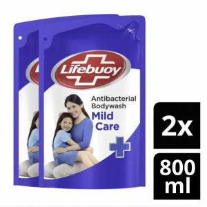 Lifebuoy Sabun Mandi Cair Anti Bacterial Body Wash Mild Care 100% Lebih Kuat Lawan Kuman Berbahaya & 10x Moisturizer 800ml x2
