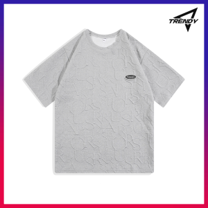 Áo Thun Tay Ngắn Màu Trơn In Họa Tiết áo thun cổ tròn Đơn Giản Thời Trang Mùa Hè Cho Nam vải cotton lụa oversized Dáng Rộng