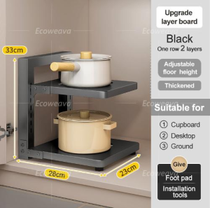 Kitchen Rack 2/3/4 Layers Adjustable Multifunction Pot Shelving Kitchenware Under Sink Rack Storage Rack Free-punching Kitchen Organizer
