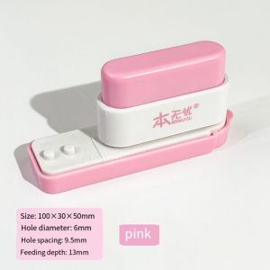 HCHC MALL Mini Máy dập giấy 5 lỗ Di động 6mm Máy Đục Lỗ tài khoản tay Dụng cụ giấy rời Nhựa Đục lỗ tiêu chuẩn Sổ tay