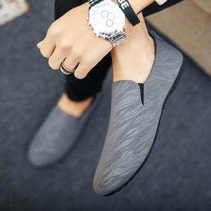 Mens Black Loafers Casual Fashion Mens Slip-On Shoes Leather Waterproof