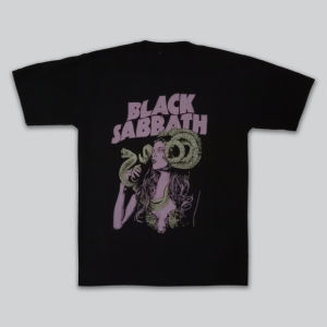 Kaos band black sabbath women snake Rock Legend t shirt Barat Bahan 100% cotton combed sablon plastisol