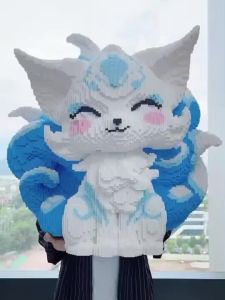 72CM Nine-tailed Fox Building Blocks Compatible with Building Blocks for Boys and Girls Handmade Educational Assembly Pieces 3d Three-Dimensional Toys
