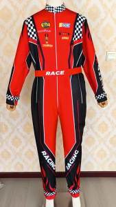 Bộ đồ đua xe liền thân cho trẻ em trang phục tay đua xe kart dùng cho thi đấu và biểu diễn đồ thể thao ngoài trời cho bé trai và bé gái.
