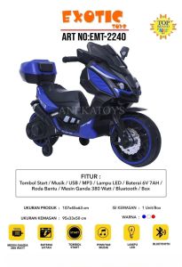 Motor Aki Anak Exotic EMT2240 Mesin Ganda 6V7Ah 380W