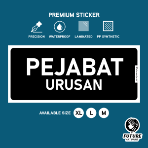 Pejabat Urusan. Business Office. Premium Sticker Sign Door Signage Label.
