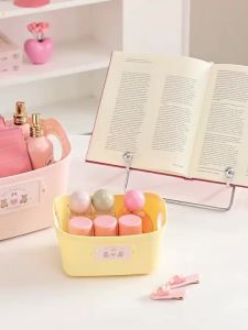 Cute PP Storage Basket Bakul Organizer Desktop Makeup Toys Bathroom Pink Yellow S/L