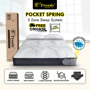 Trendy Pocket Spring 26cm - Kasur Spring Bed Vacuum Press Roll - Mattress Kasur Dalam Box