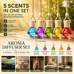 FRESH EVERY DRIVE Car Perfume Long Lasting Car Fragrance Odor Removal Air Freshener 5 Bottles