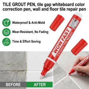 Tile Grout Pen Waterproof Tile Gap Repair Stain Remover Quick Dry Mouldproof Grout Marker for Bathroom Kitchen Floor Ceramic Tile