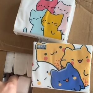 Three Kittens Pocket Tissue Facial Tissue Paper Home Use Tissue Tisu Poket 卡通餐巾纸 小包装