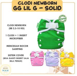 ORIGINAL Clodi Bayi Newborn GG Lil G Polos(2.5-10 kg) Popok Cuci Ulang