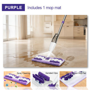 Spray Mop Pembersihan Air Mop Semburan Mudah dengan Pad Boleh Dibasuh Alat Pembersihan Penggunaan Basah/Kering