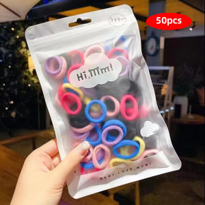 50pcs Seamlessness Baby Hair Ties for Girls Hair Bands Girls Multicolor Elastic Ponytail Holders Caddy Colors Hair Ties