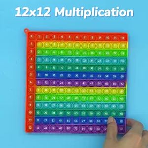 7.9in(20cm) 12x12 Multiplication Pr actice Quick Push Pop Games Sil icone Math Toys Manipulative Stationery School Supplies Fidget Pop Toys for Kids