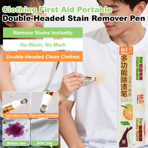 【Instant Stain Removal】Double-Ended Stain Remover Pen Portable Clothes Cleaner Food Grease Degreaser Dry Cleaning Stick