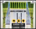Gorden Jendela Pintu Minimalis Smokring Motif Batik Gorden Satu Set Poni A tas Pintu Minimalis. 