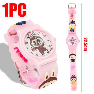 Sanrio 3D Pattern Child Wrist Watch Adjustable Plastic Glass Watch Kid Waterproof Quartz Watch Cute Cinnamoroll Watchband Childrens Watch Birthday Gift