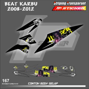 BEAT KARBU 2008 - 2012 (COD) STIKER STRIPING MOTOR HONDA BEAT KARBU 2008 - 2012 - STIKER LIST GRAFIK SIMPLE WARNA VARIASI DESAIN RACING HOLOGRAM DAN TRANSPARAN BISA COD IP.STRIPING KODE R-167 IP PROJECT