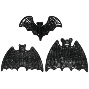 Handmade Rattan Bats Halloween Decors Iron Plastic Materials Weather Resistant Hanging Ornament For Event