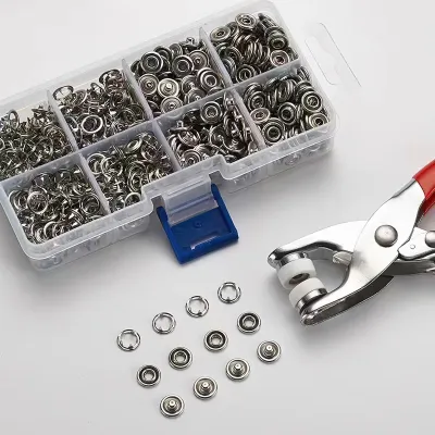 Bộ kìm bấm khuy cúc áo kèm hộp 100 chi tiết cúc áo Dụng cụ bấm khuy đa năng-CA666