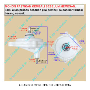 GHK GEARBOX / GIRBOX MESIN CUCI / GEARBOX 2 TABUNG HITACHI KOTAK 029A