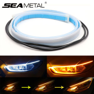 1 Cặp DRL Siêu Mịn Cho Xe Ô Tô Đèn LED Chạy Ban Ngày Ống Dẫn Mềm Dẻo Xe LED Strip Dải Dẫn Hướng Tín Hiệu Rẽ Không Thấm Nước Cho Ô Tô Phụ Kiện Đèn Pha