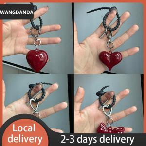 [COD] WANGDANDA Ship within 24 hours Exquisite Temperament Red Heart Bow Charms Keychain Versatile Phone Pendant Fashion Backpack Hanging Ornament Accessories Gifts