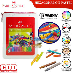 QCF Crayon Faber Castell Hexagonal Oil Pastel 72 Warna Alat Menggambar FABER CASTELL Pensil Warna 72 Warna Crayon Menggambar Alat Mewarnai