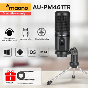 MAONO AU-PM461TR USB Microphone Condenser Recording PC Mic for Online Teaching Meeting Livestreaming Gaming With Tripod Stand