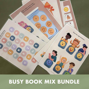 Busy Book | Shape | Number | Alphabet | Colour | Emotion | Montessori Learning | Binder | Bag Kids Toddler Children toys