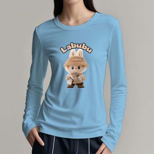 BAJU KAOS WANITA LABUBU LENGAN PANJANG SLIM FIT / T SHIRT LABUBU LONG SLEEVE SLIM FIT / KAOS POLOS