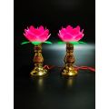 Đèn thờ cúng hoa sen, đèn để bàn thờ, đèn thờ phật, đèn hoa sen, đèn pha lê (N007). 