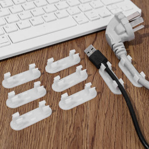 10PCS Multifunctional Wire Fixer Non-punching Desktop Wall-Mounted Cable Clip Organizer Self-Adhesive Wire Routing Card Organizer