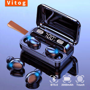 Vitog F9-5 Wireless Bluetooth Earphone with Mic Noise Cancelling TWS Wireless Earbuds Sports Waterproof Stereo HD Call Bluetooth Headsets for Huawei Samsung Xiaomi iPhone Vivo Redmi Oppo Realme Phones/Tablets/Laptop
