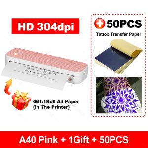 304 DPI Peripage A4 Thermal Printer 203dpi Tattoo Transfer Paper Inkless Min Portable A40 Label Maker For Mobile Document Print
