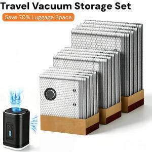 【NEW A 】Vacuum Bags for Travel 20 24 28 Inch Suitcase Clothes Compression Packing Bag Space Saverfor Luggage Clothes Storagewith Pump