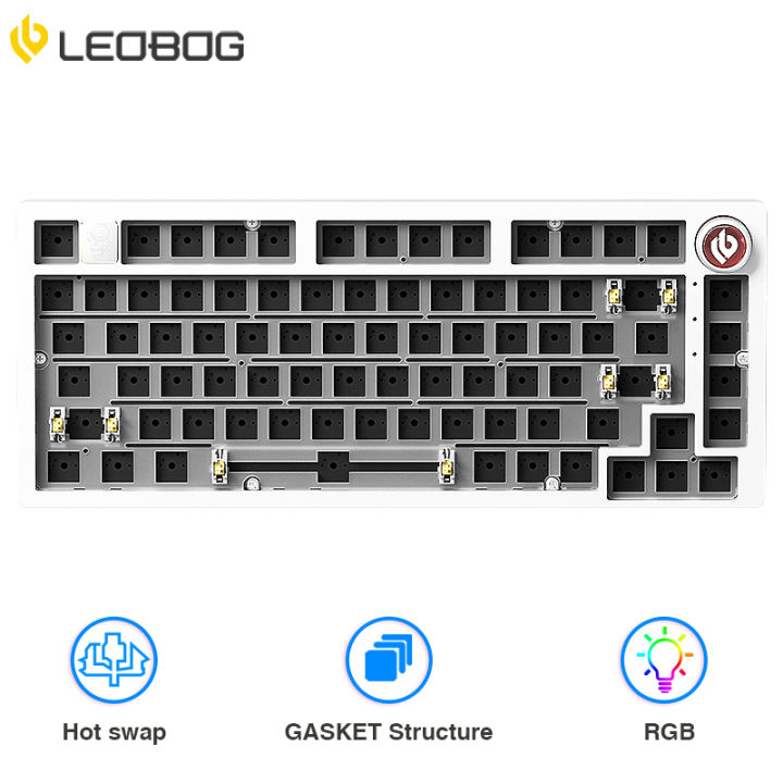 Aula leobog 75% bàn phím tùy chỉnh 81 phím trao đổi nóng Type-C Bàn phím cơ có dây đèn nền RGB Bàn phím chơi game (hi75)