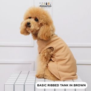 Basic Ribbed Tank - Baju Kucing dan Baju Anjing POMAPOO Premium Berkualitas