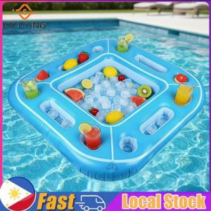 Inflatable Card Game Table W/ Food Drink Holder Inflatable Pool Party Tray Float for Adult Beach Summer Party Hot Tub