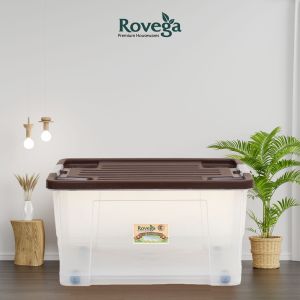 Rovega Kotak Kontainer Plastik Premium dengan 4 Roda 70 Liter BS70
