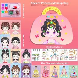 JOYNCLEON สาว DIY สติ๊กเกอร์เงียบ กระเป๋าแต่งหน้าสำหรับสาว ๆ เจ้าหญิงบาซาร์