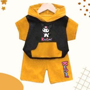Setelan anak hoodie celana pendek kuromi keren usia 1-5 tahun set anak terbaru