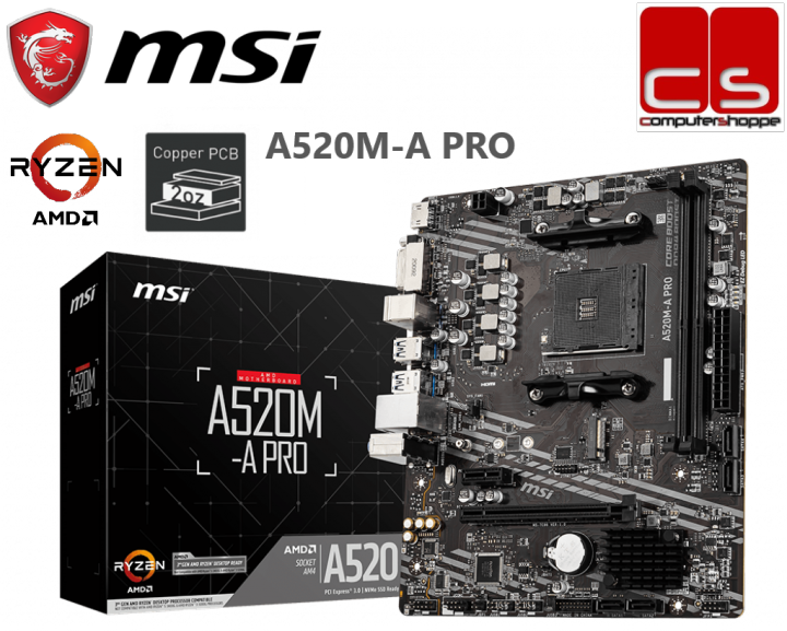 MSI A520M-A PRO M-ATX AM4 Motherboard | Lazada