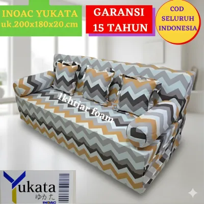 Sofa Bed Yukata INOAC D23 - Ukuran 200x180x20 cm Garansi 15 Tahun Anti Kempes